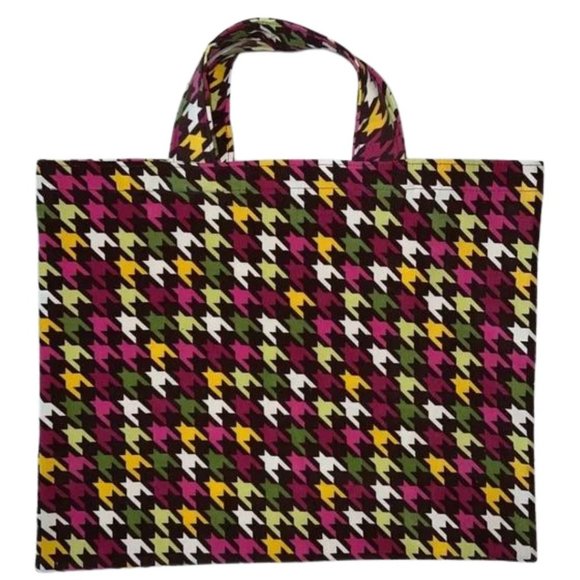 Juniper Gauge Corduroy Multicolor Houndstooth Lightweight Tote - Picture 2 of 5